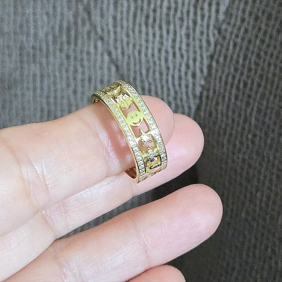 Neo Relique Gold💛 Double✌️ Band Ring💍 with Symbols - NIB - Picture 12 of 16